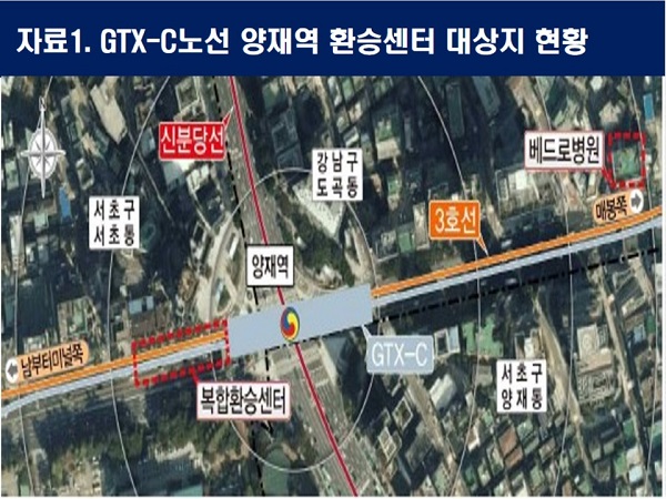 GTX-C노선 양재역 환승센터 대상지 현황