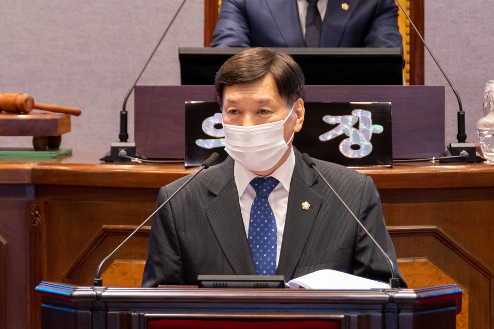 5분발언하는 전인수 구의원