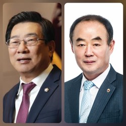 왼쪽부터 문백한 위원장, 최남일 부위원장