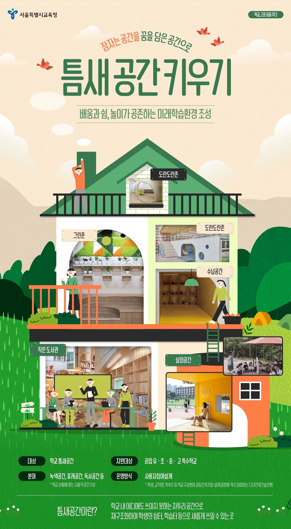 틈새공간 구축 안내 포스터