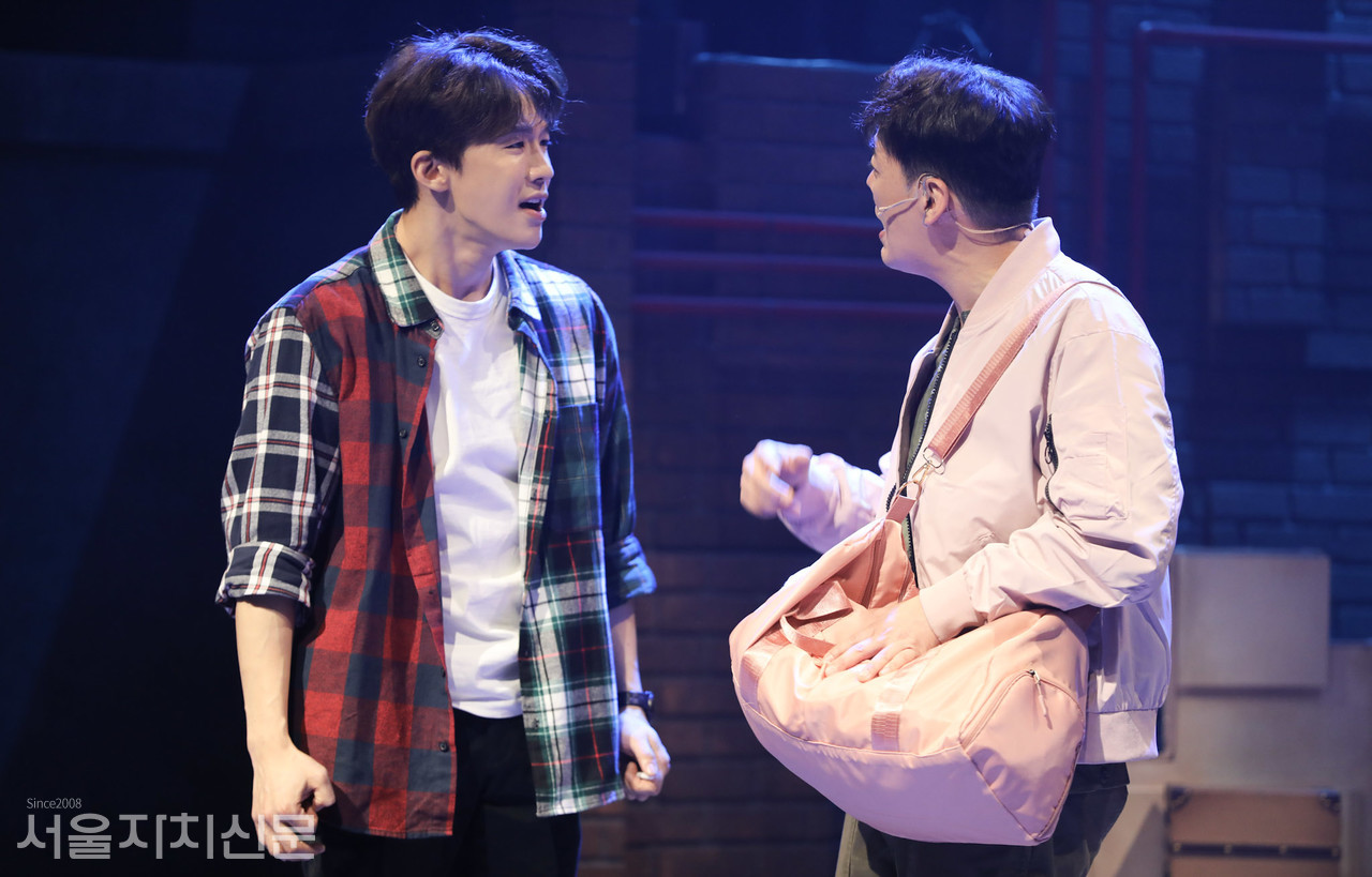 배우 김이담, 김승용이 '당신과 나 사이' 장면을 시연하고 있다. ⓒ 김수현 기자