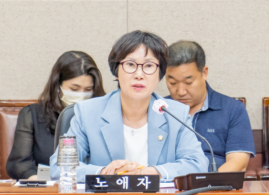 강남구의회 노애자 의원이 제312회 정례회에서 발언하고 있다.