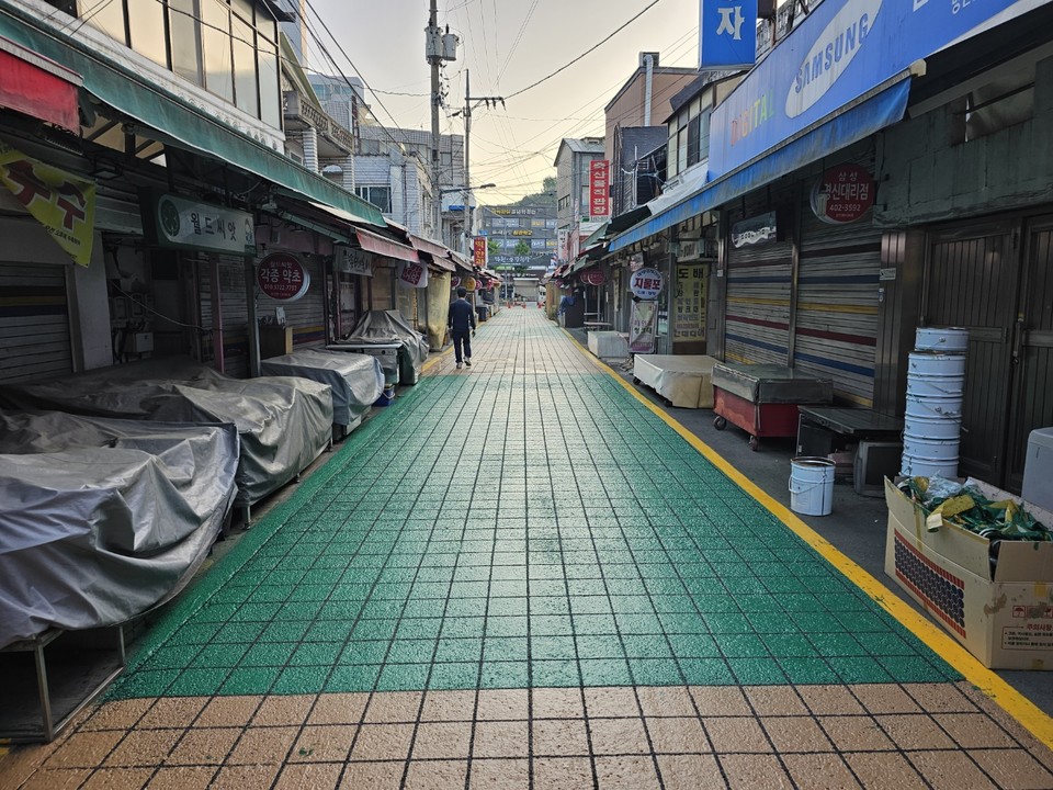 마천중앙시장_도로 포장