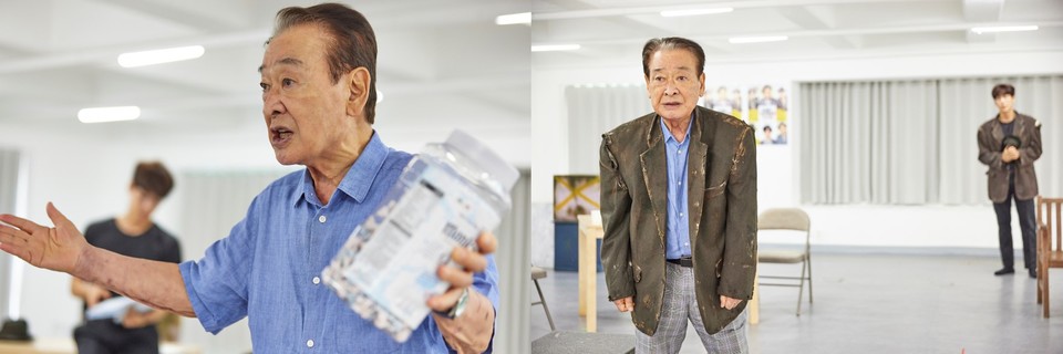 연극 ’고도를 기다리며’를 기다리며 2 연습 현장 사진 | 제공=㈜파크컴퍼니, ㈜엠피앤컴퍼니