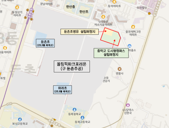 설립예정지 현황도