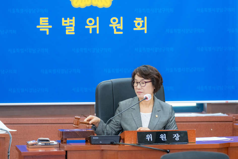 위원장에 선출된 노애자 윤리특별위원회 위원장