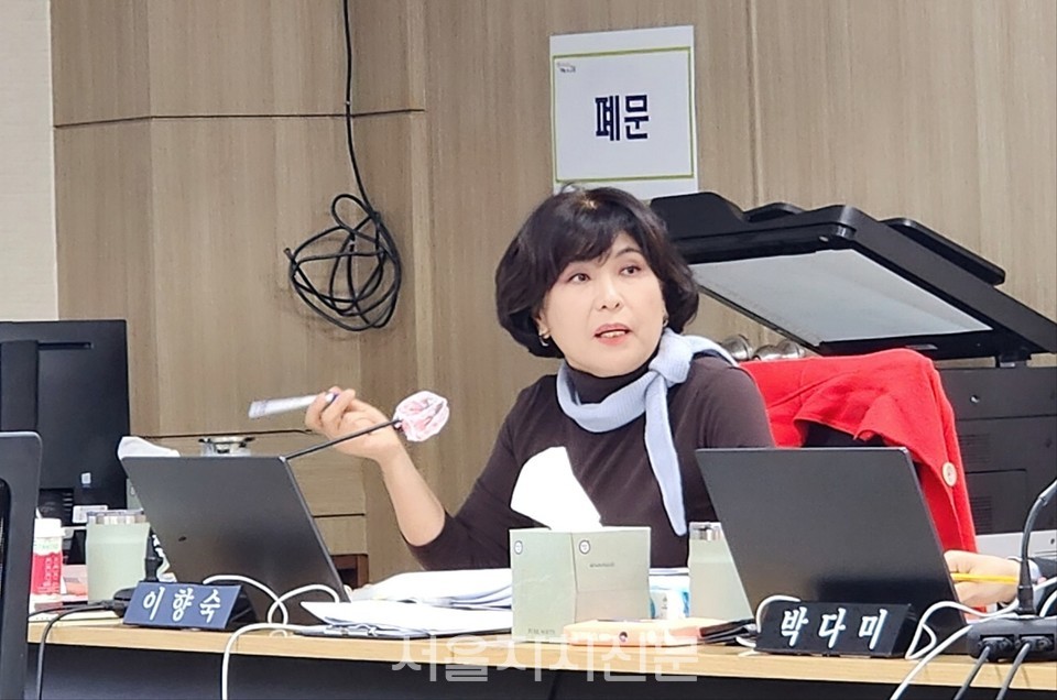 행정사무감사 중인 이향숙 강남구의원