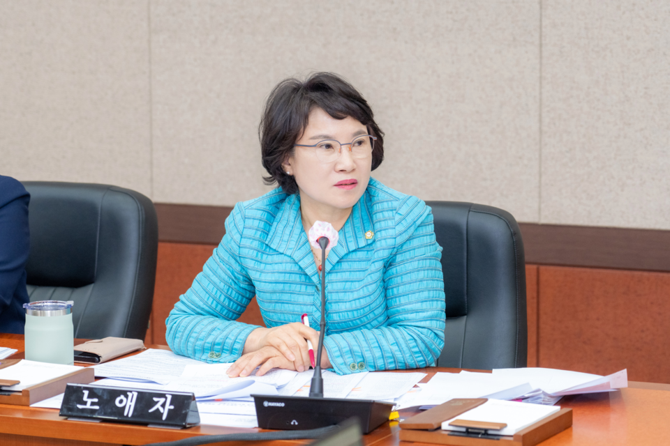 제326회 임시회 행정안전위원회 1차회의에서 발언하는 노애자 의원