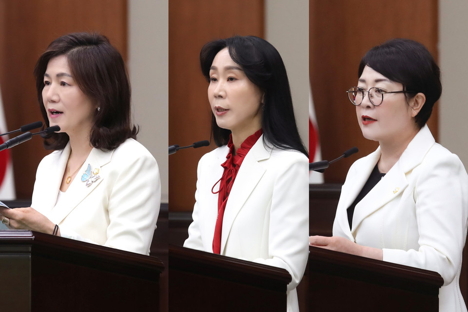 왼쪽부터 안종숙, 박미정, 이은경 의원