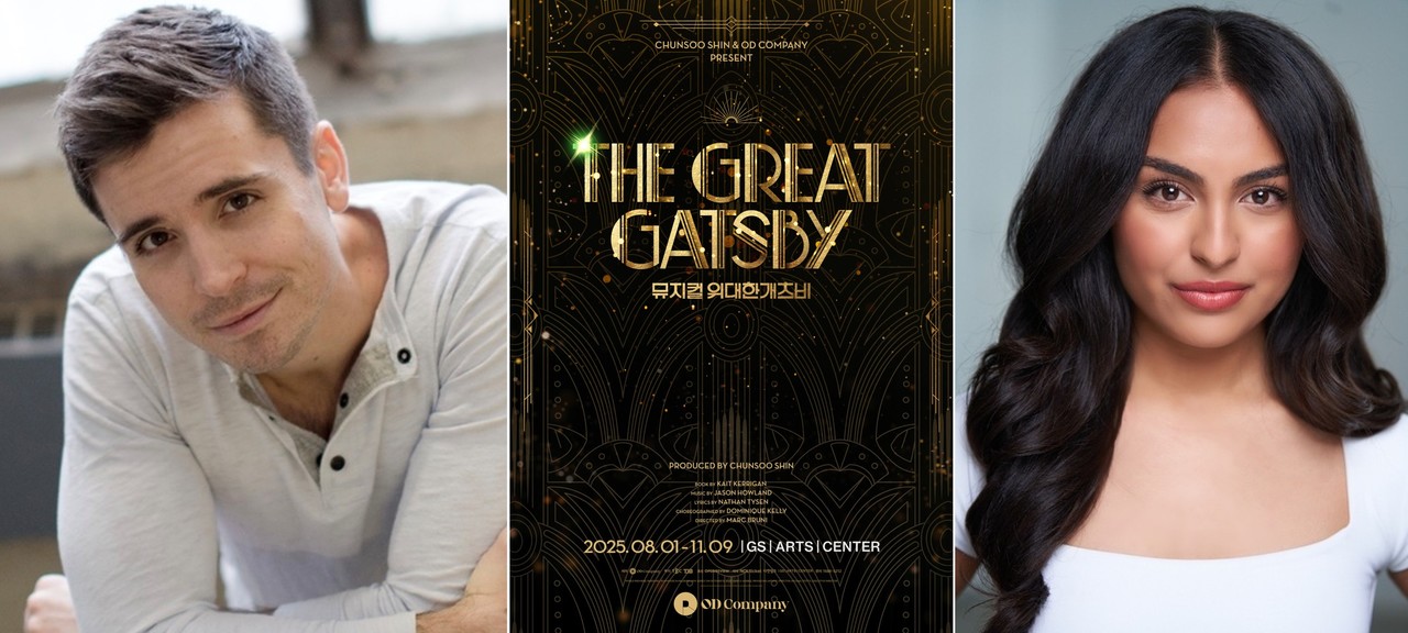 뮤지컬 '위대한 개츠비' 서울 오리지널 프로덕션_(좌) ‘제이 개츠비’ 역 매트 도일(Matt Doyle) /(중앙) 메인 포스터 / (우) ‘데이지 뷰캐넌’ 역 센젤 아마디(Senzel Ahmady) | 제공=오디컴퍼니㈜ ::