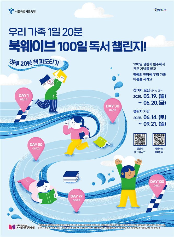 2025 온 가족 북웨이브 100일 챌린지 홍보문