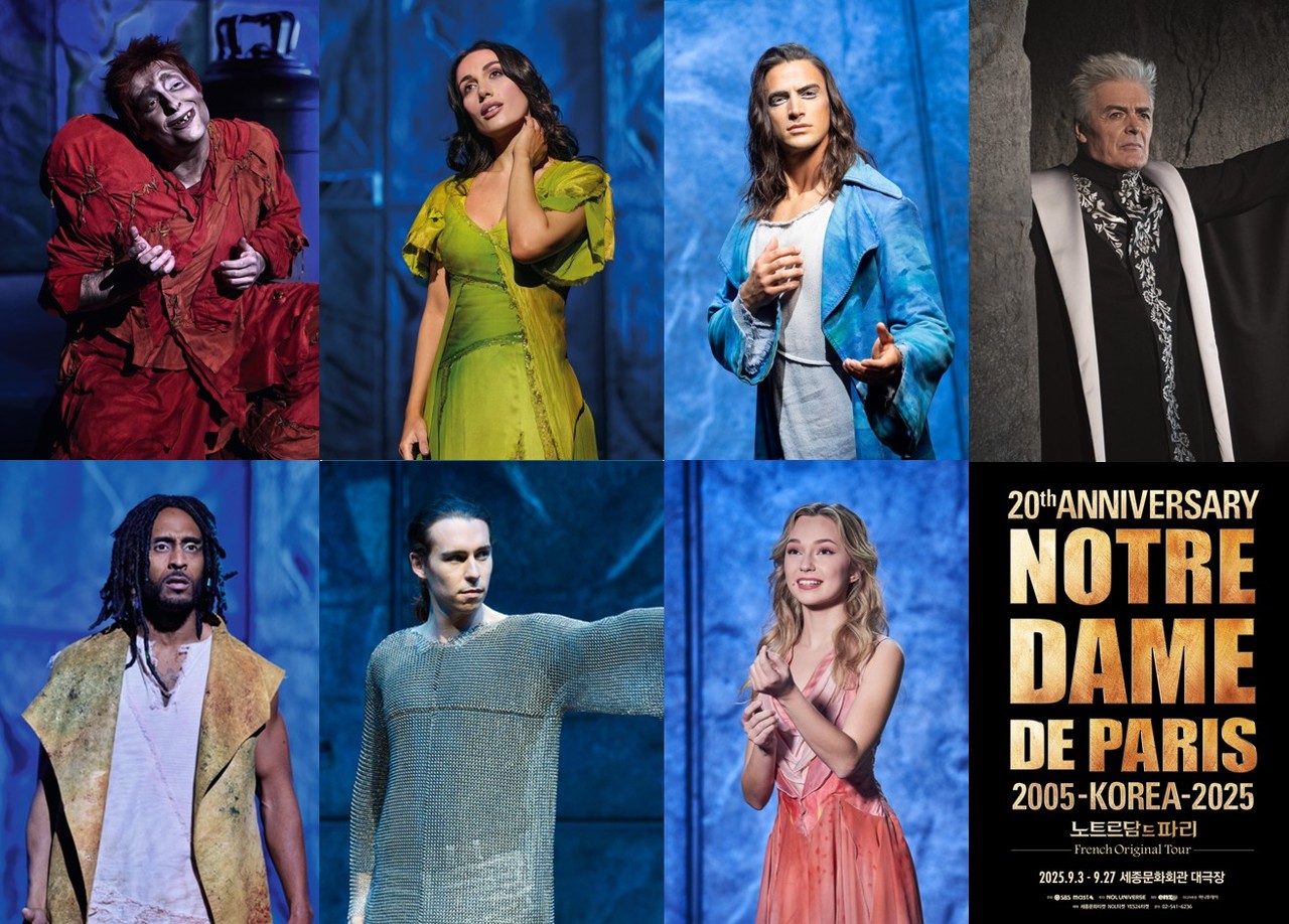 뮤지컬 '노트르담 드 파리' 공연사진 (좌 상단부터) / 안젤로 델 베키오, 엘하이다 다니, 지안마르코 스키아레띠, 다니엘 라부아, 제이, 존 아이젠, 엠마 르핀 | 제공: ㈜마스트인터내셔널