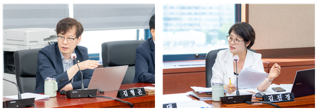 (왼쪽부터) 강남구의회 더불어민주당 원내대표 김형곤 의원, 대변인 김진경 의원