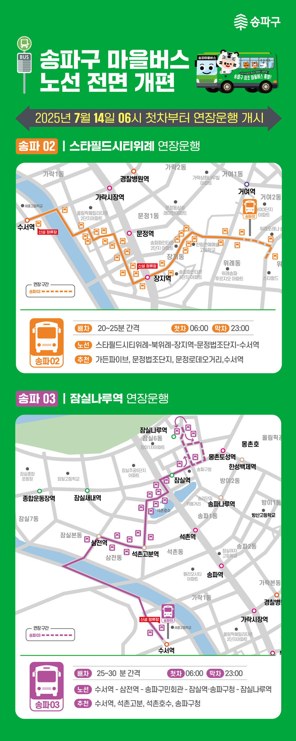 마을버스 조정노선도(개별)