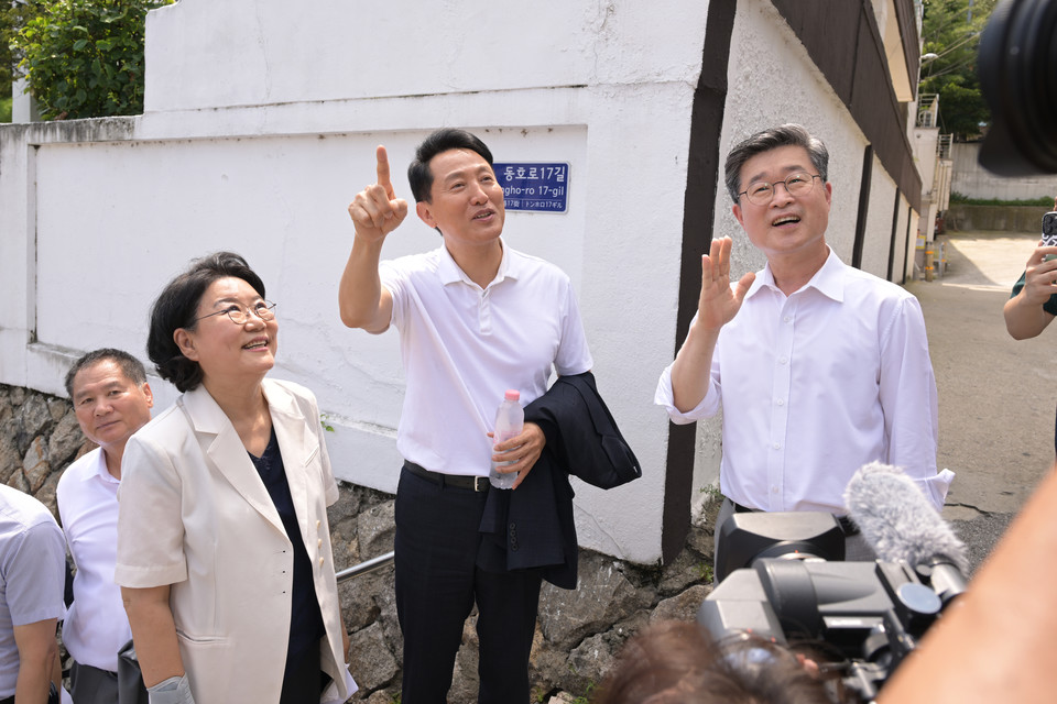 신당9구역을 찾은 김길성 중구청장과 오세훈 서울시장