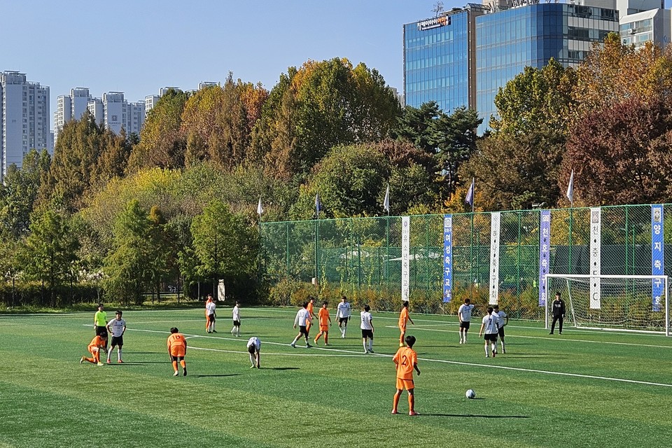 지난해 중등 축구 경기