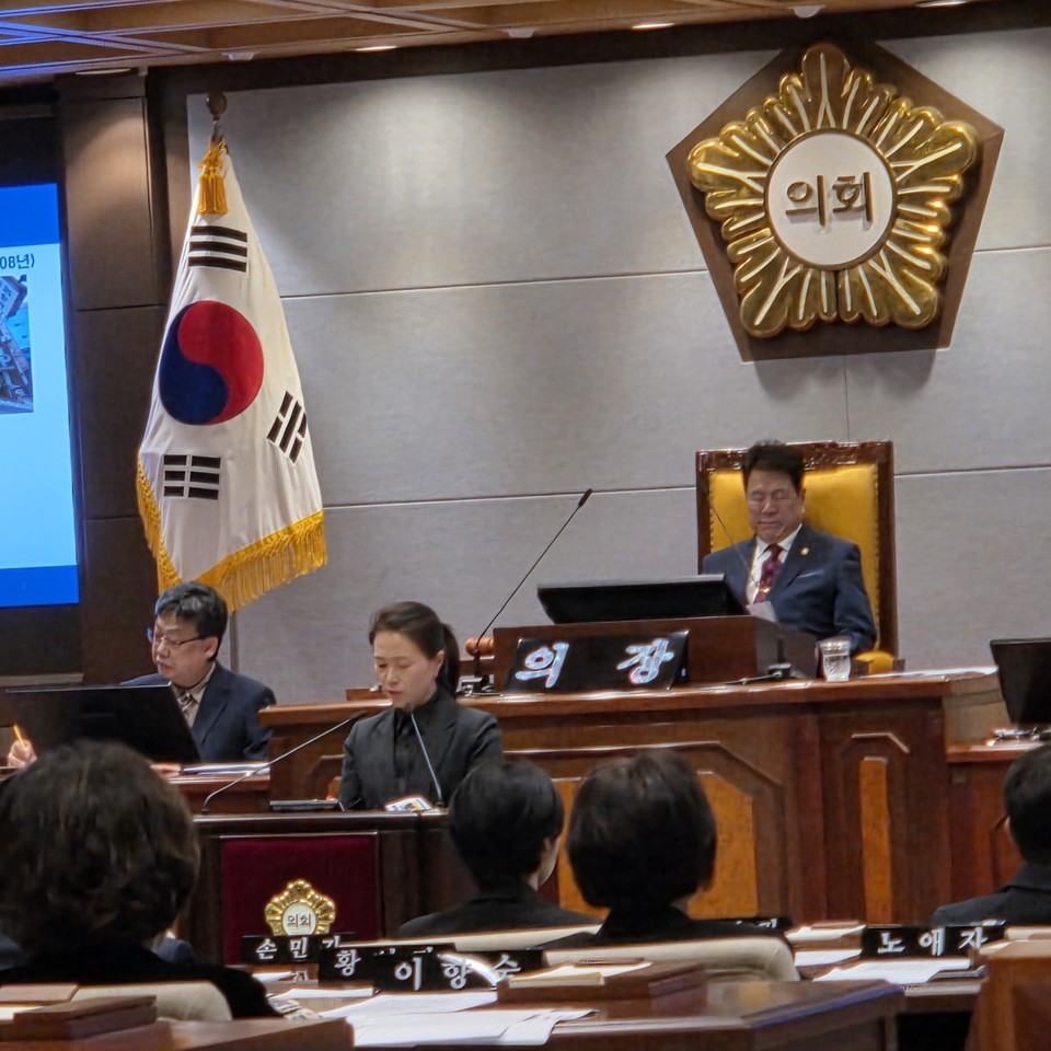 구정질문 중인 박다미 구의원