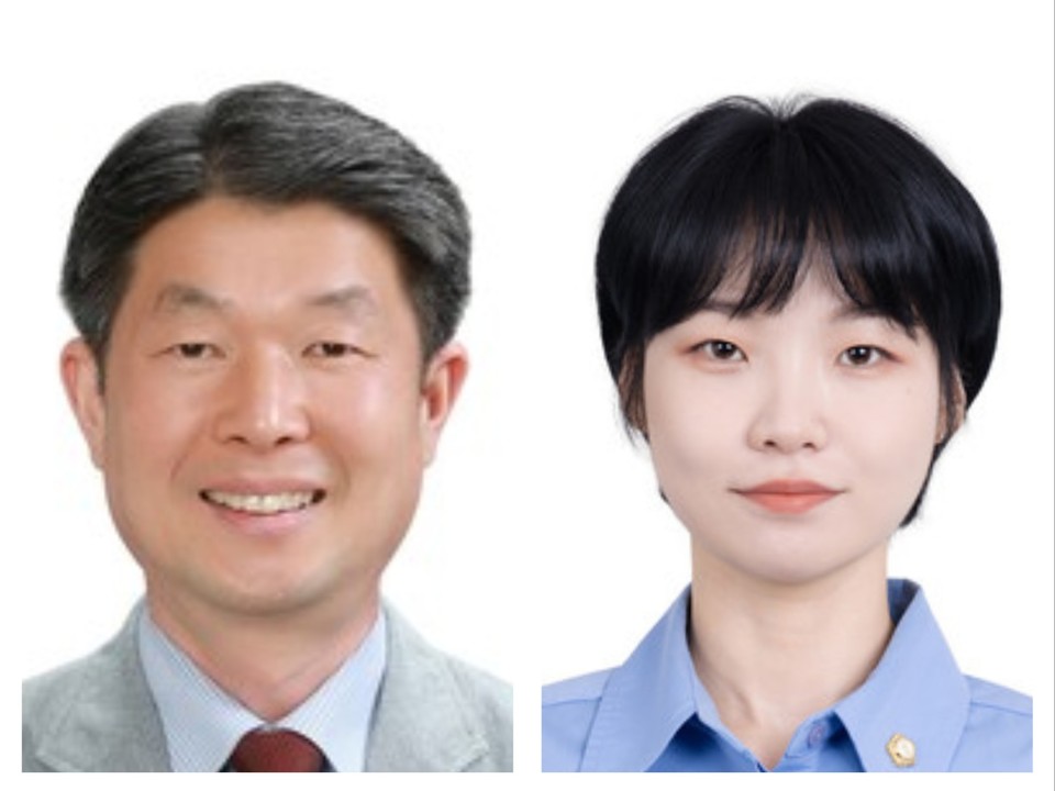 왼쪽이 이성수 예결위원장, 오른쪽이 오온누리 부위원장